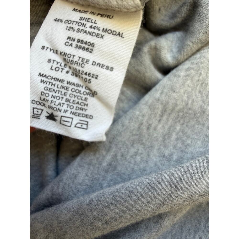 Theory Womens Short Sleeve Twist Knot Tee Dress Gray Cotton S Minimalist Stretch - Picture 4 of 6